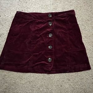 Button corduroy skirt